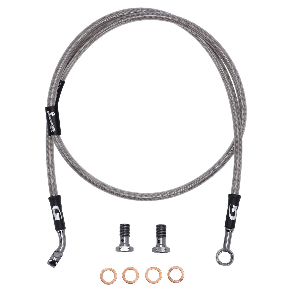 MCS by Goodridge brake line front stainless clear coated