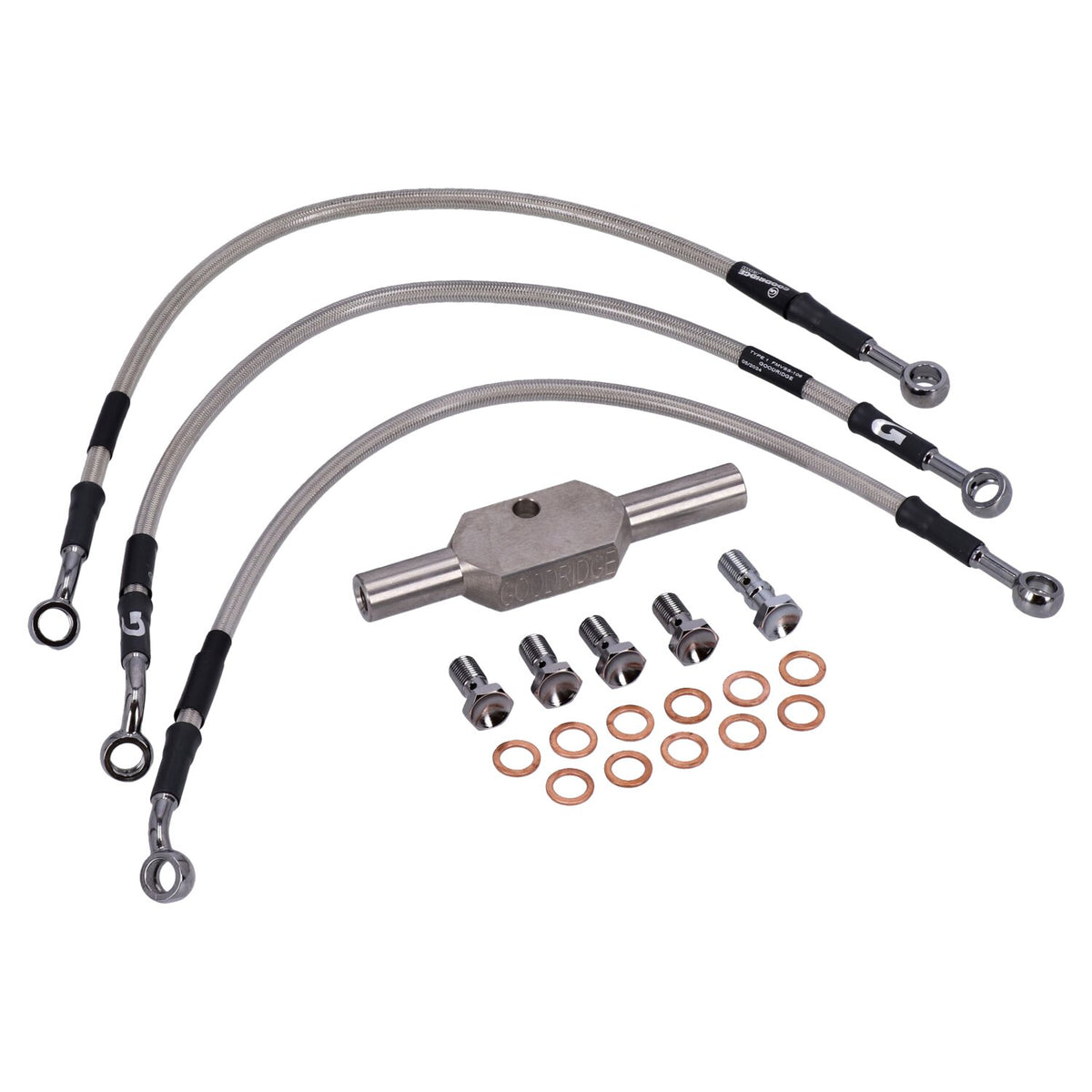 MCS by Goodridge brake line front stainless clear coated
