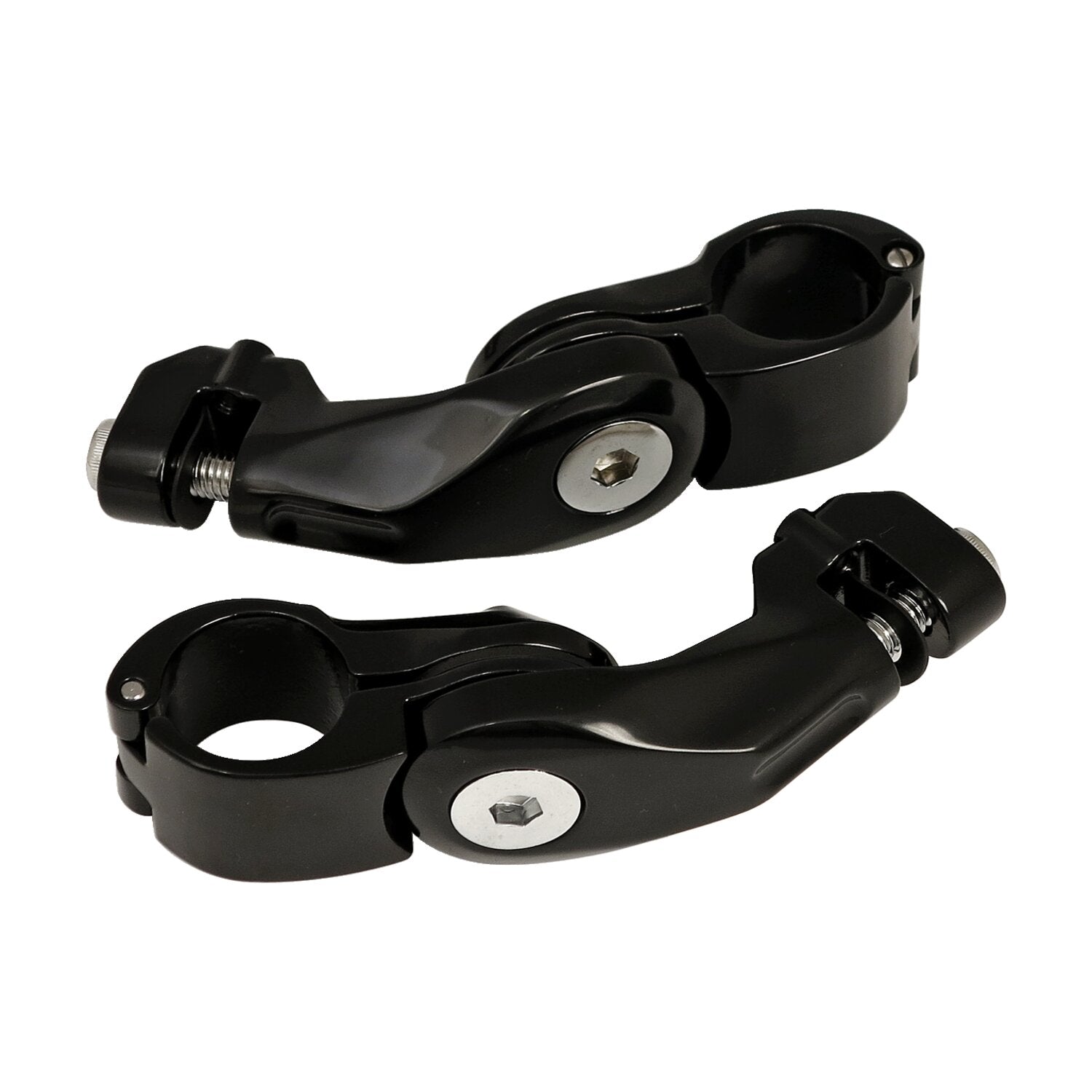 MCS Engine guard angled foot peg mount kit - long - Black