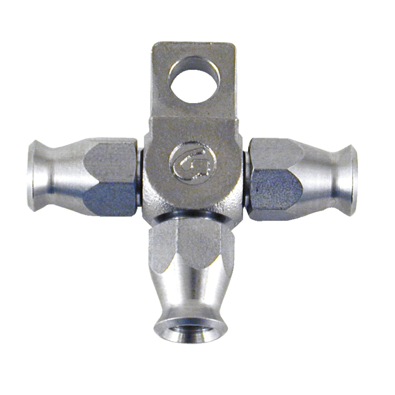 Goodridge t- fitting 3 hose ends - High polished SS