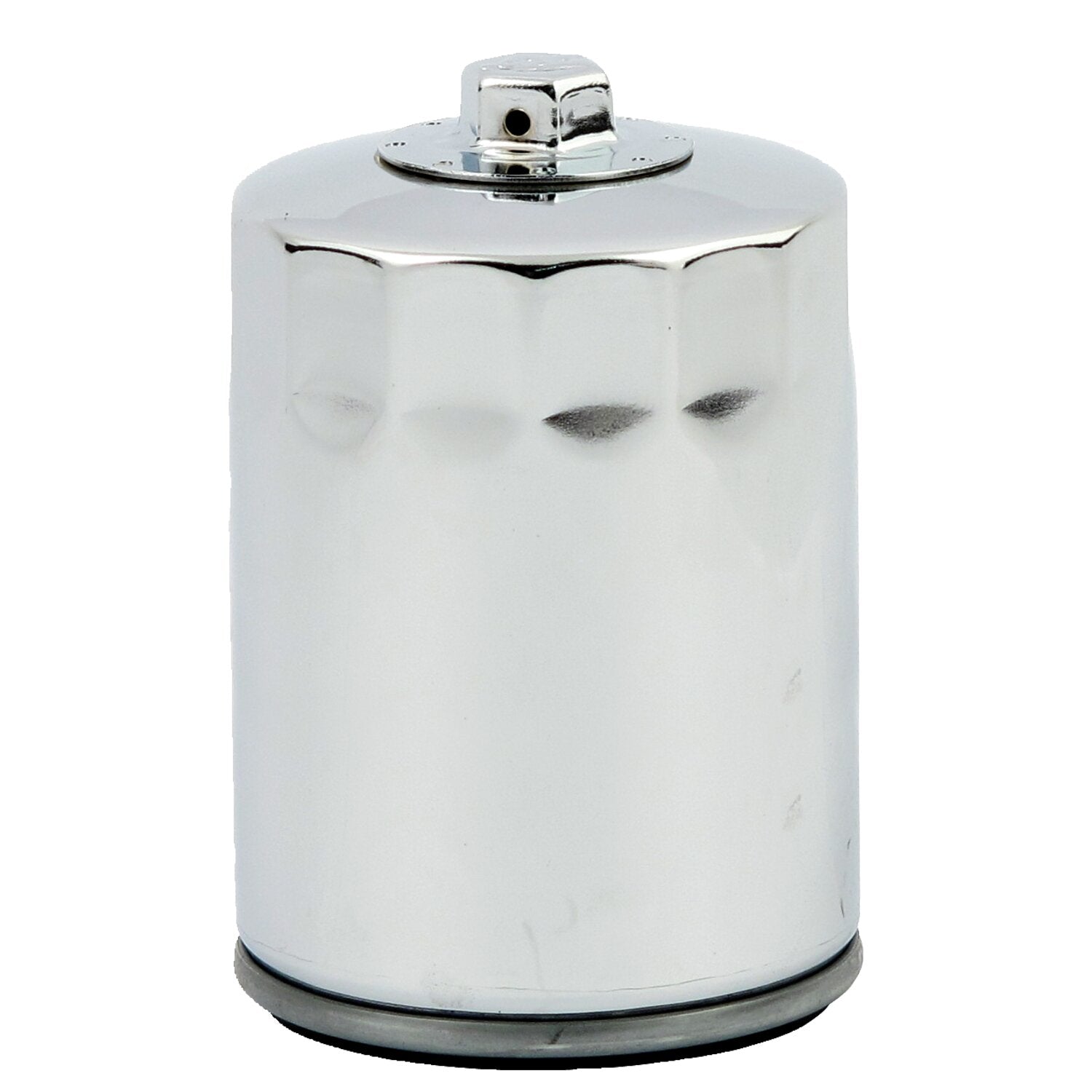 MCS spin-on oil filter with top nut for M8 - Chrome