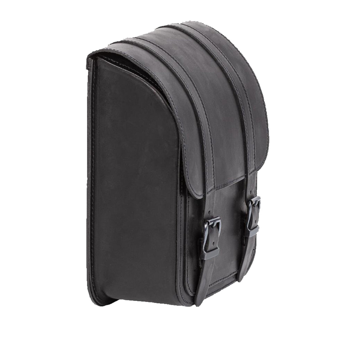 MCS full leather swing arm bag left 9 liter - Black