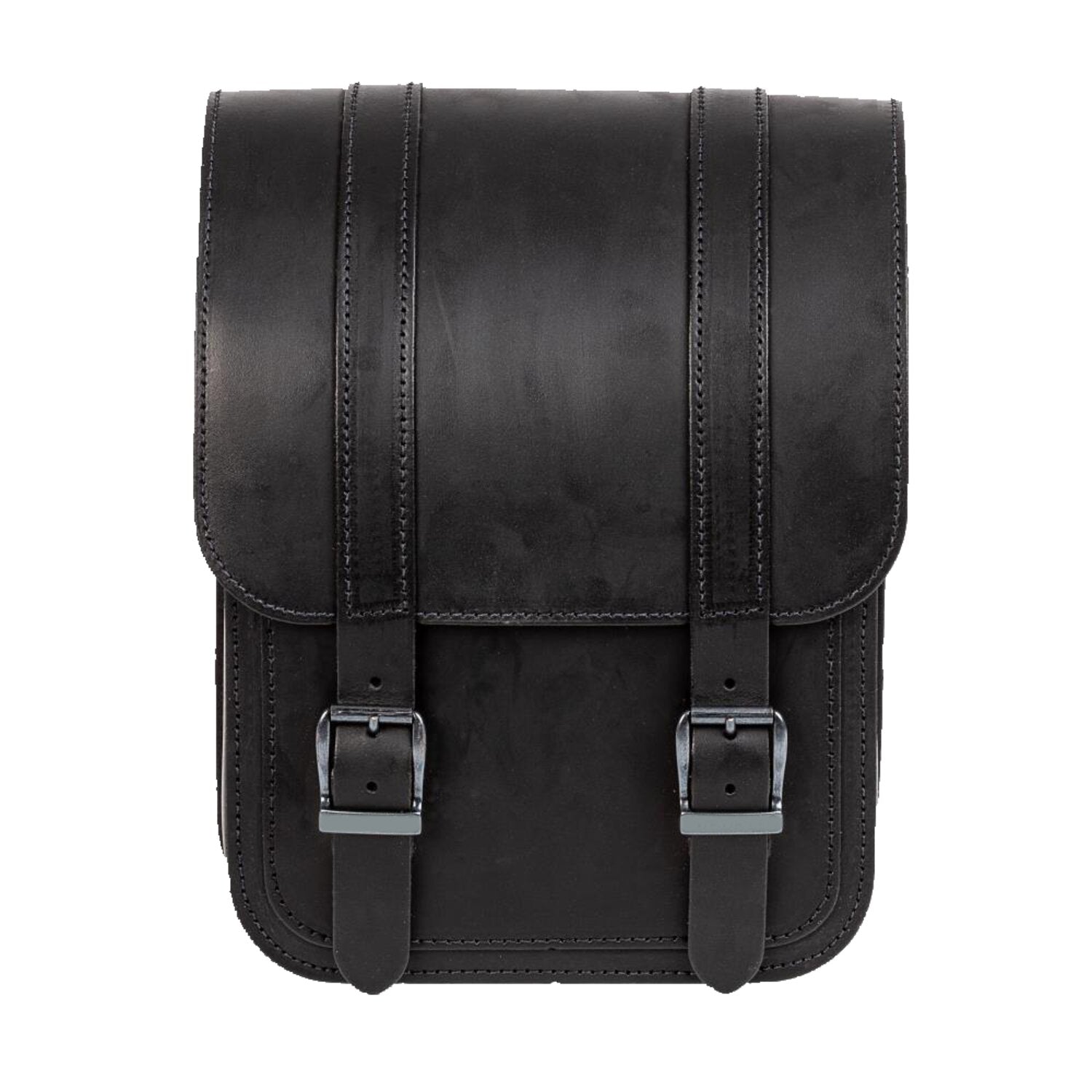 MCS full leather swing arm bag left 9 liter - Black