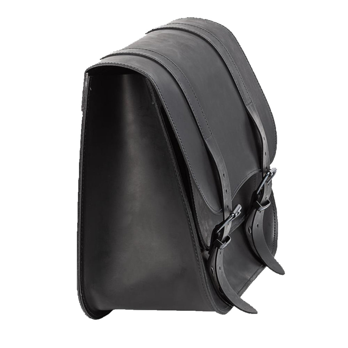 MCS single leather saddlebag 'Postman' - 30 liters - Black