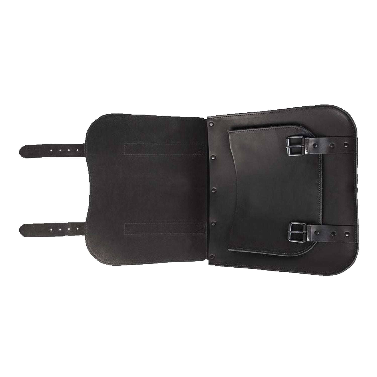 MCS single leather saddlebag 'Postman' - 30 liters - Black