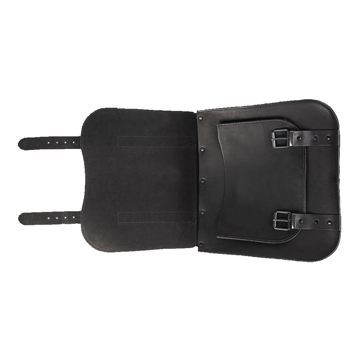 MCS single leather saddlebag 'Postman' - 30 liters - Black