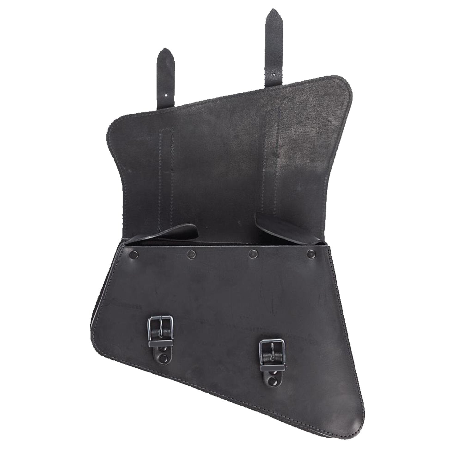 MCS leather swingarm bag left 6.5 liter - Black