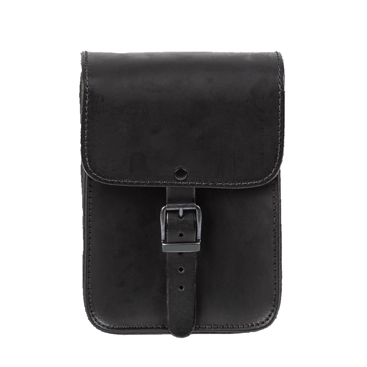 MCS full leather sissy bar bag - Black