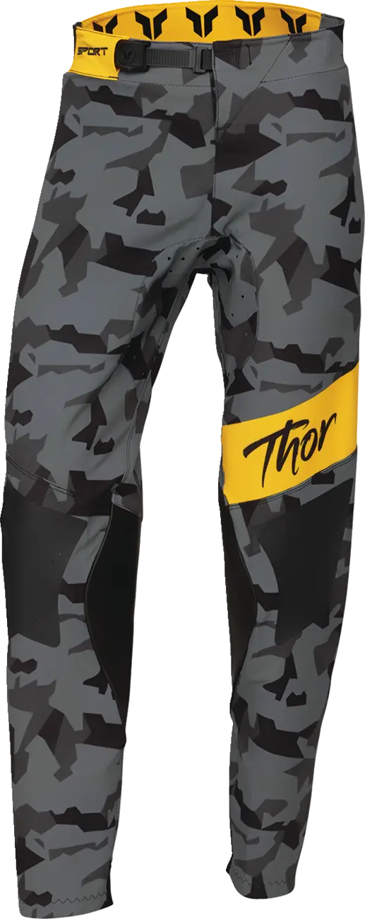 Thor Women's Sportmode Shadow Pants - Black/Yellow/Camo Gray