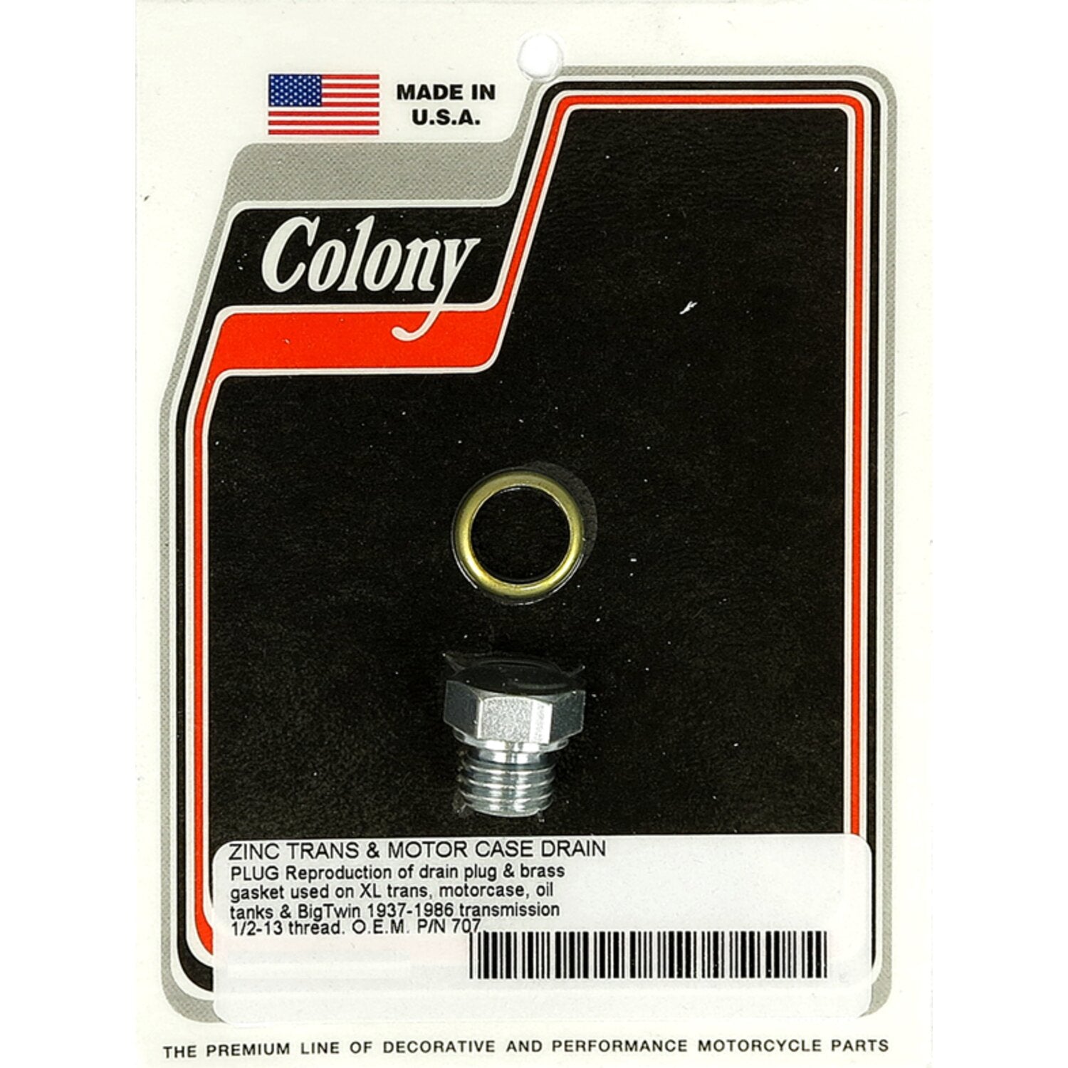 Colony oil drain plug - 1/2-13 - Hex head