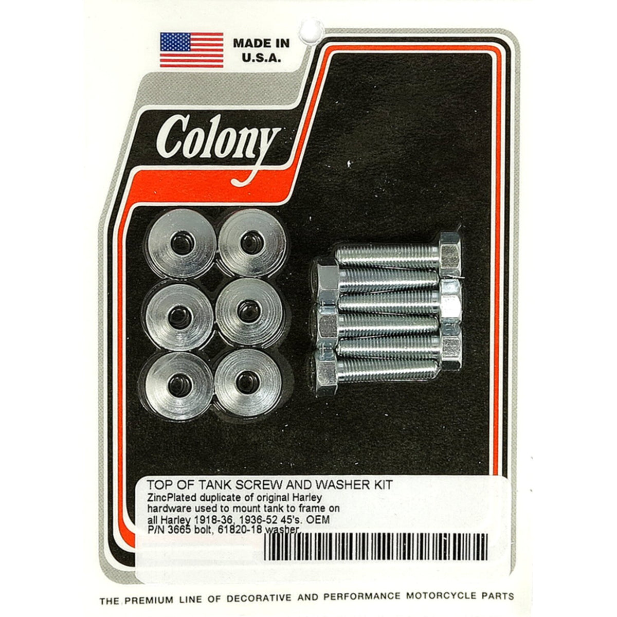 Colony gas tank mount kit - Zinc plated