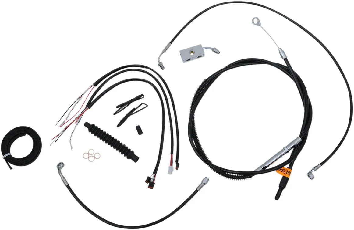 La Choppers Complete Black Braided Handlebar Cable Kit 12"-14"