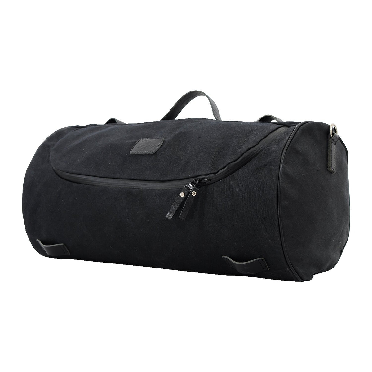 LongRide roll bag waxed cotton wide - Black wax