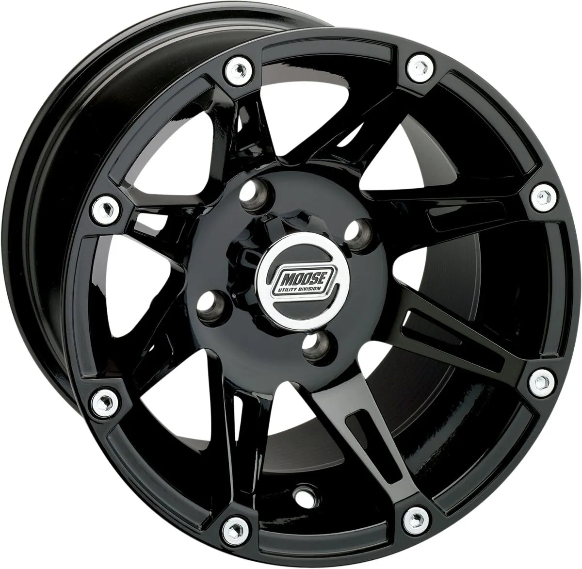 Moose Offroad 387x Wheel - 12 Inch Black Gloss
