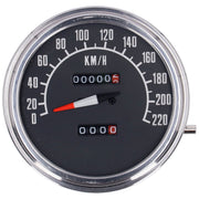 MCS FL speedometer '74-84 face' black - 2:1 kmh