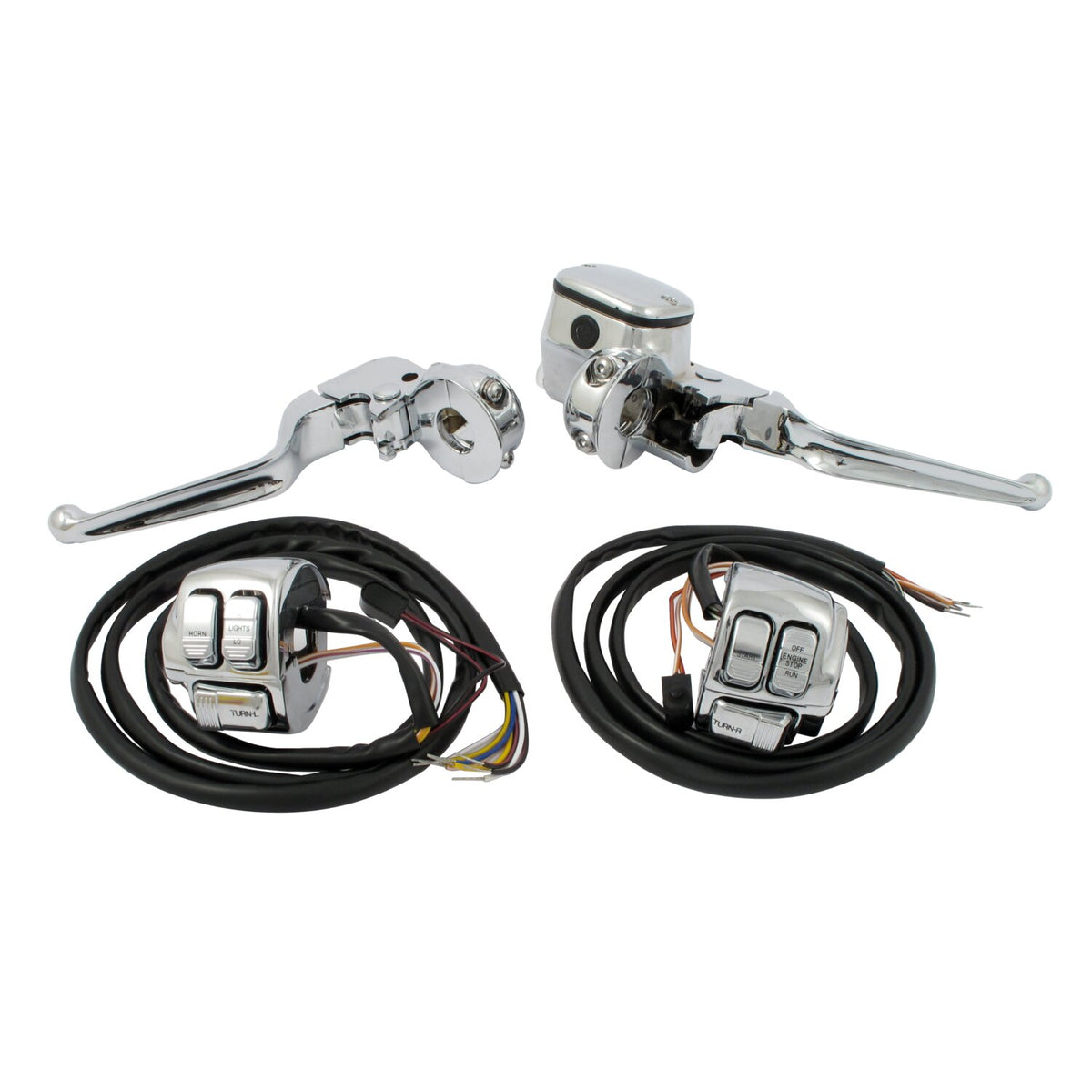 MCS Handlebar control kit chrome 11/16" bore