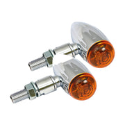 MCS Micro bullet 12v halogen turn signals - Chrome grooved