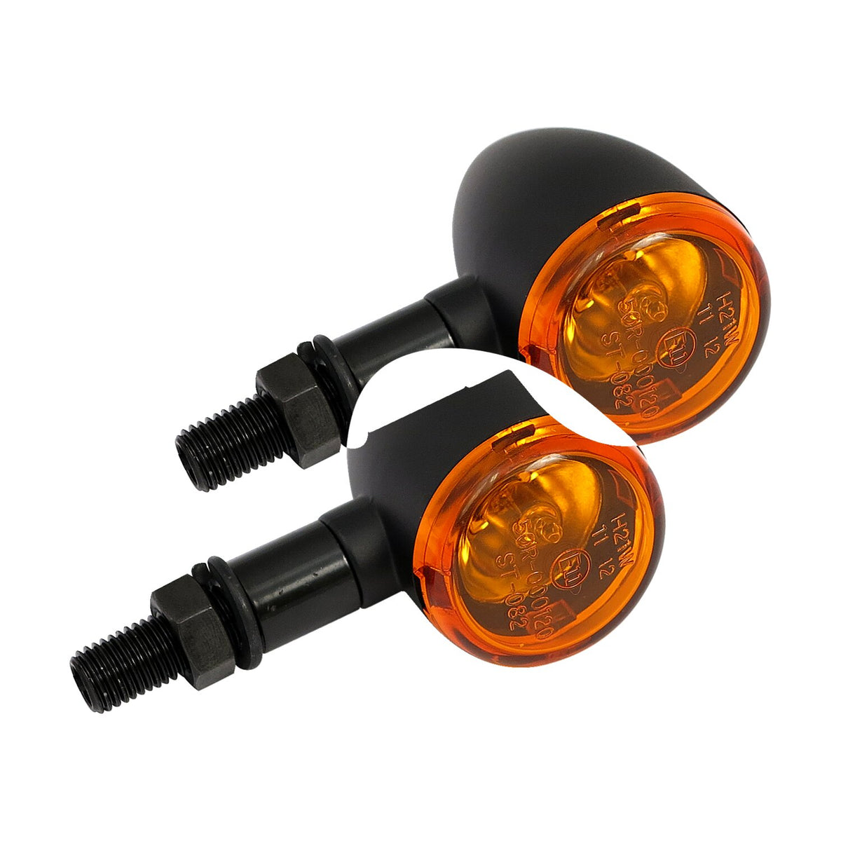 MCS Mini bullet halogen turn signals - Black plain