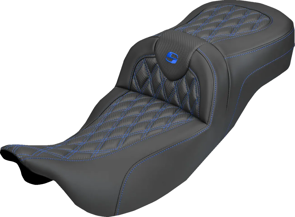 Saddlemen Roadsofa Carbon Fiber LS Seat Blue Stitch