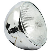 MCS British style 7" H4 headlamp - side mount - Chrome