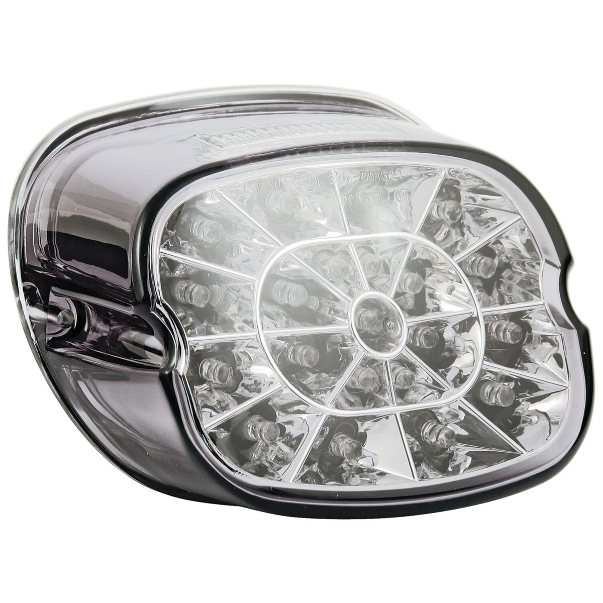 MCS Laydown 'shark tooth' spider LED taillight - Light smoke lens