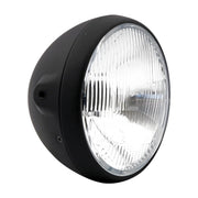 MCS British style 7" H4 headlamp - side mount - Black