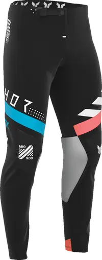 Thor Sportmode Synth Pants - Black/White/Coral/Turquoise