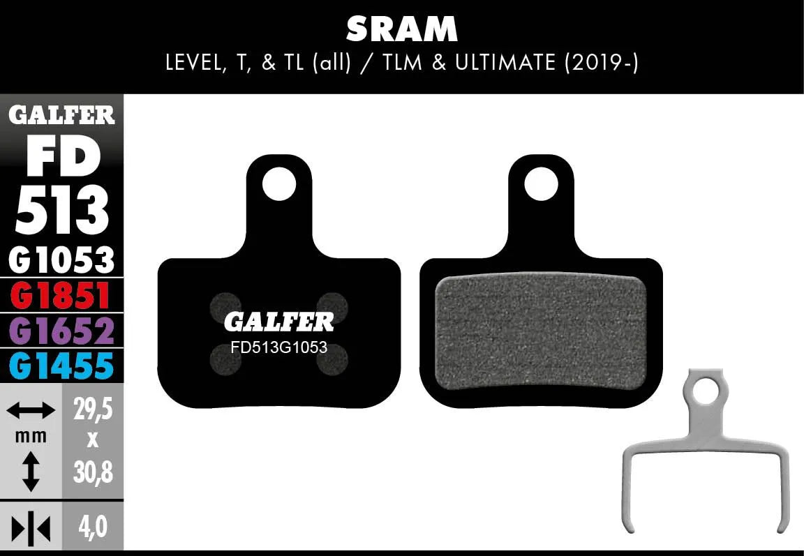 Galfer G1053 Standard Semi-Metallic Brake Pads for SRAM Level