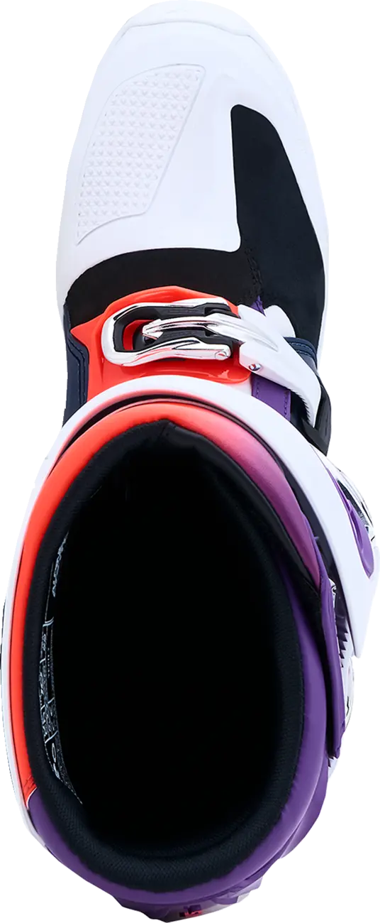 Alpinestars Tech 7 Boots Purple Blue Fluorescent Blue Fluo Red