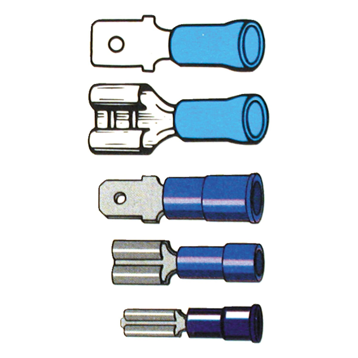 Standard Connectors slide-on terminal PVC crimp - Blue 1/4" male - 100 stk