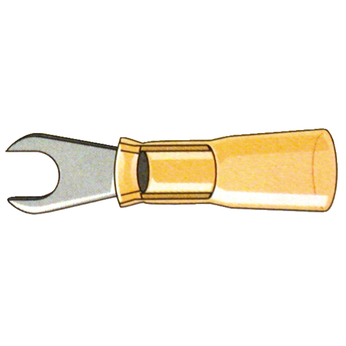 Standard Co Spade terminal connectors #10 - Yellow - 25 stk