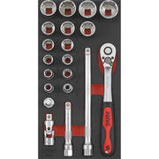 Sonic 1/2" drive socket set - 20-piece - US/SAE sizes