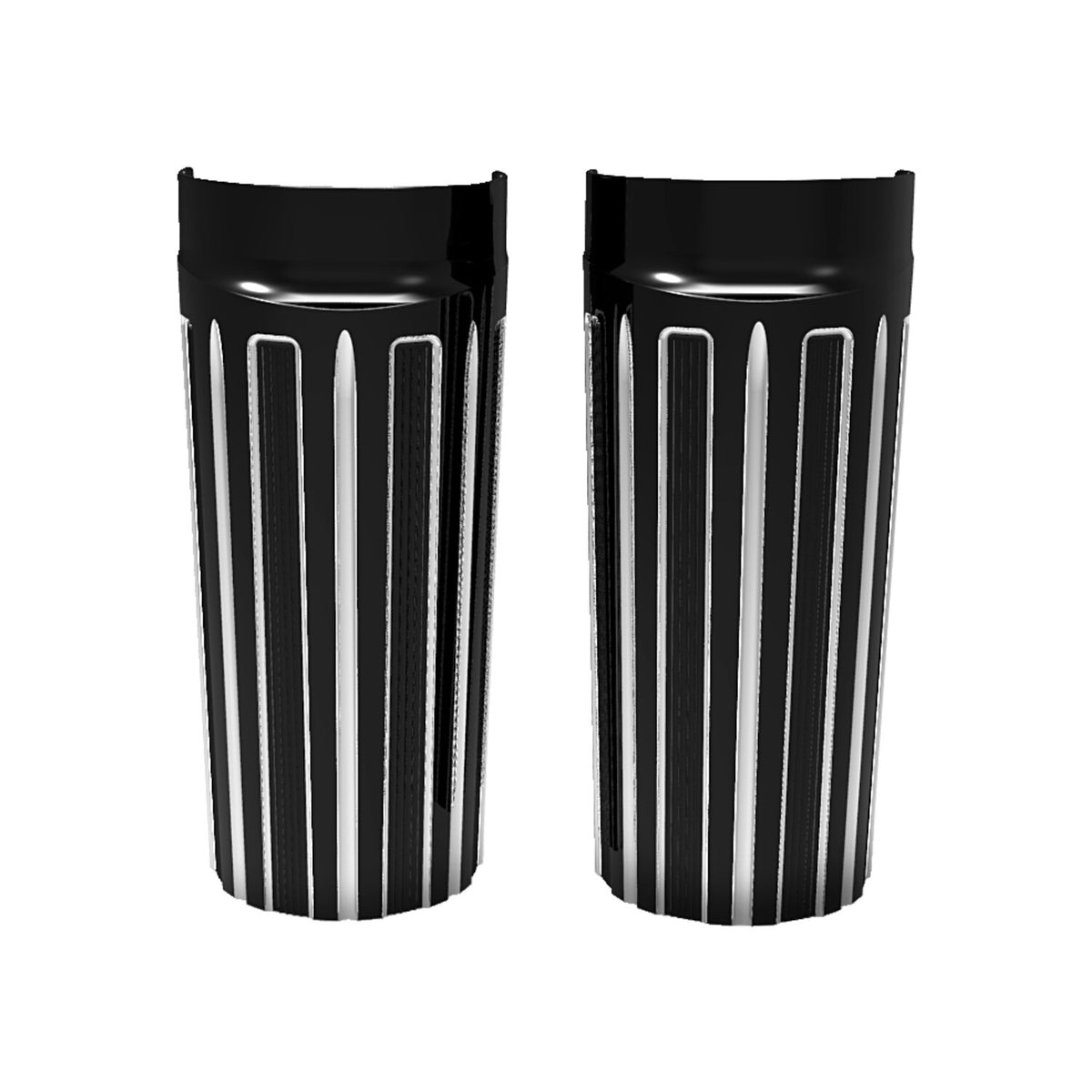 Arlen Ness fork boots 10-Gauge +2" - Black contrast machined