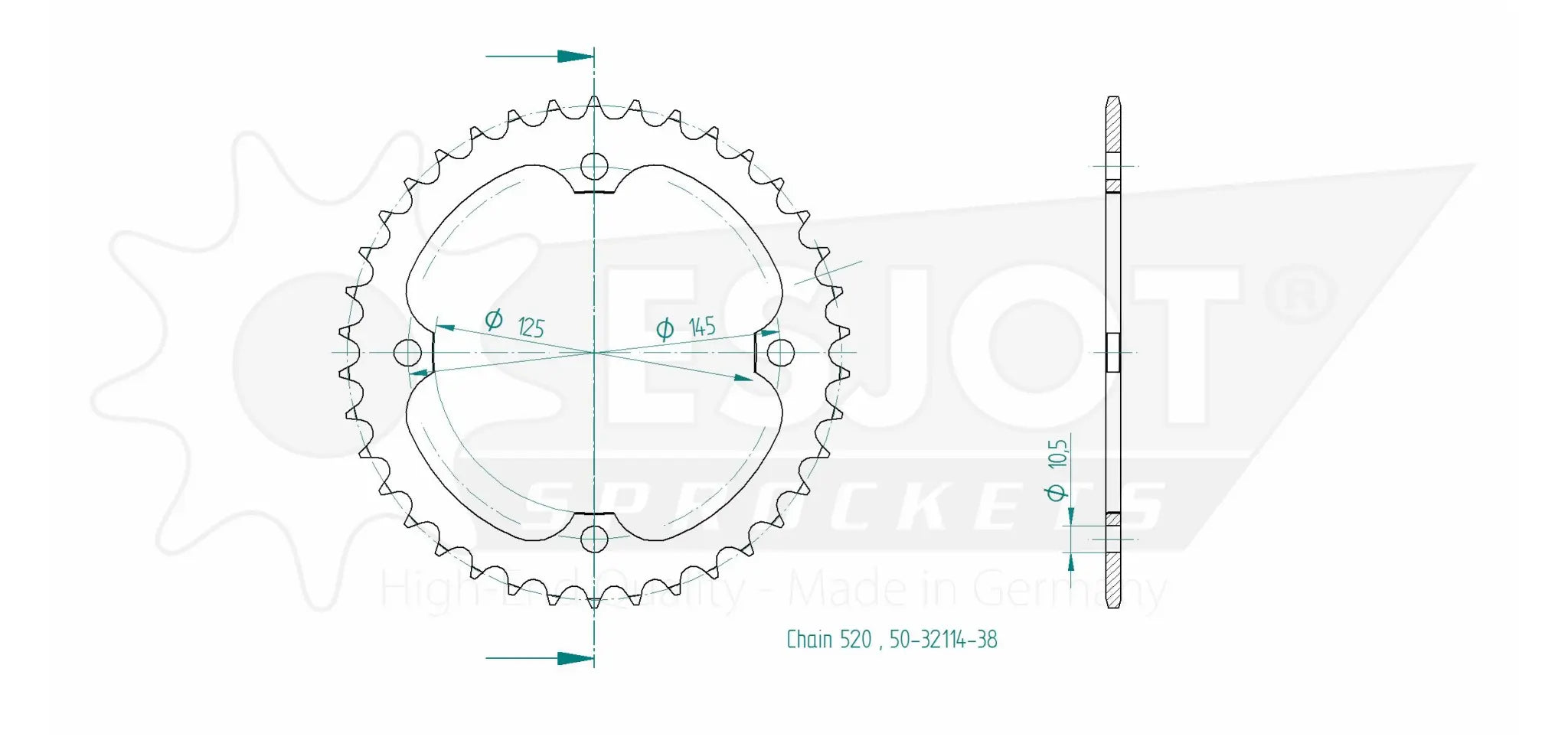 Esjot 520 Steel Rear Sprocket
