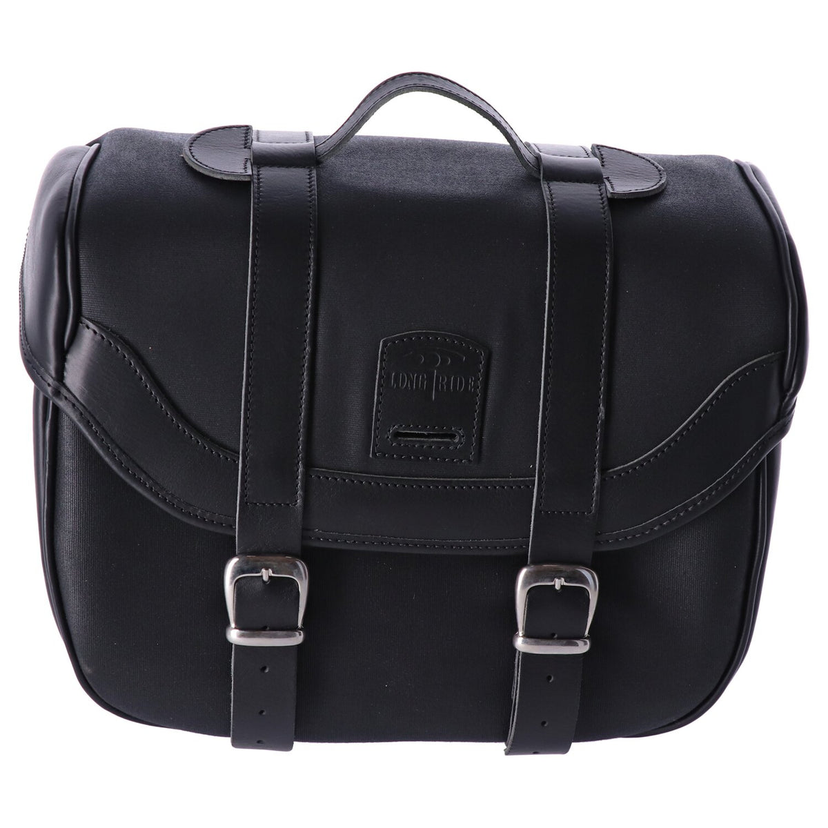 Longride click-on Retro saddlebag waxed cotton - Black
