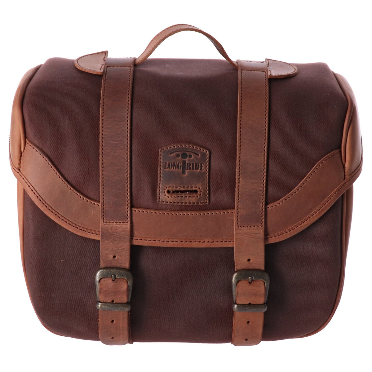 Longride click-on Retro saddlebag waxed cotton - Brown