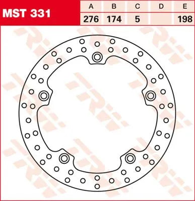 Trw Round Fixed Brake Rotor 250-299mm - Rear