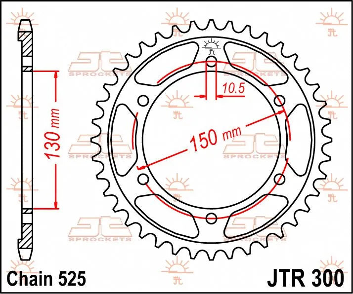 Jt Sprockets Steel Rear Sprocket 525-39t