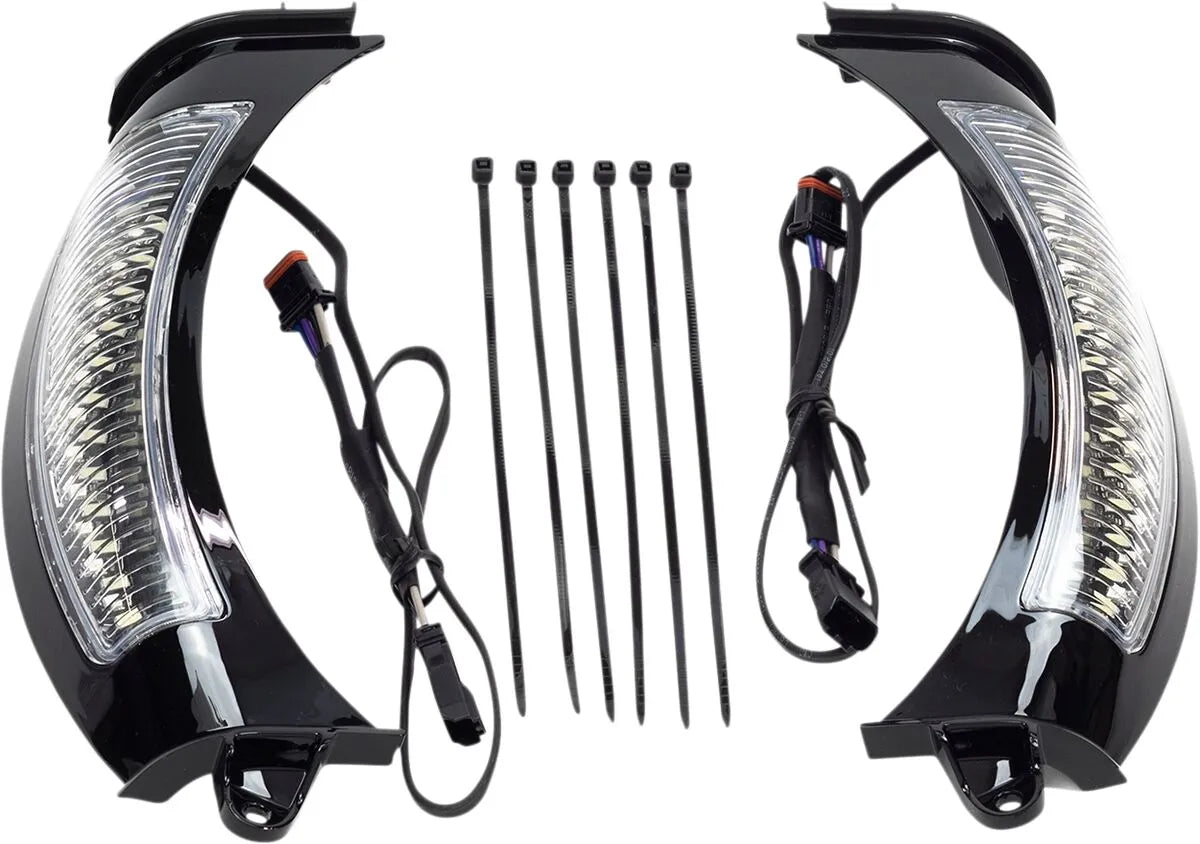 Ciro Fang® Headlight Bezels - White/amber Led