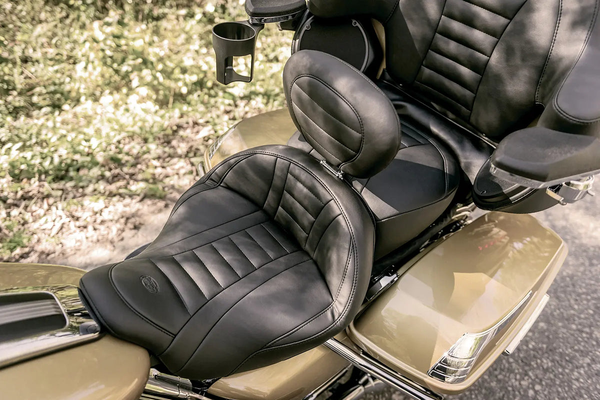 Mustang Super Touring Driver Backrest - Tuck and Roll - Black - 79012