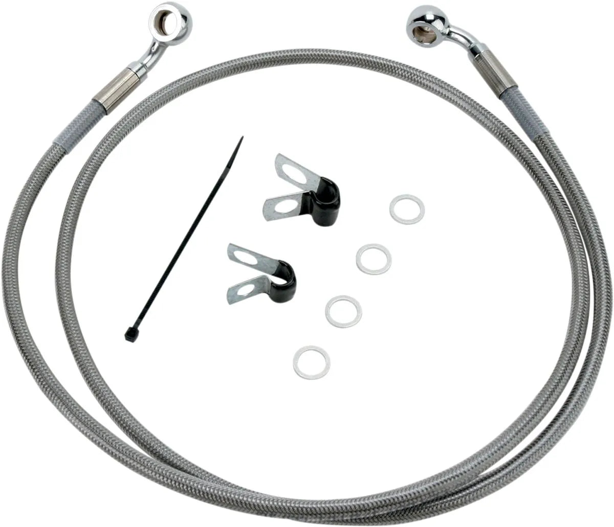 Drag Specialties Extended Bremse Slange Kit - Rustfrit Stål
