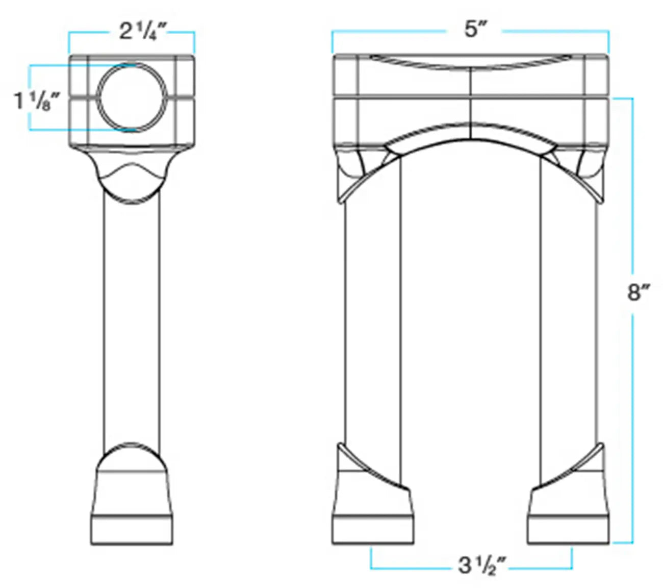 Biltwell Murdock O/s Risers - Chrome, 8 Inch
