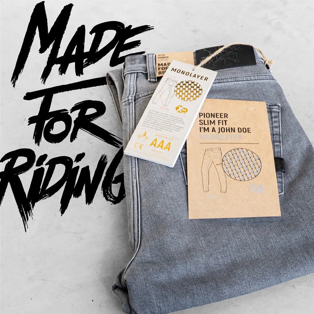 John Doe Pioneer Mono Monolayer Riding Jeans Light Gray
