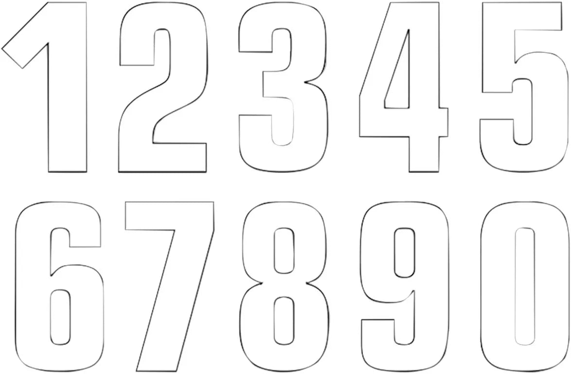 Blackbird Racing Number Plate Graphic - Two Digits - White