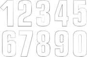 Blackbird Racing Number Plate Graphic - Two Digits - White