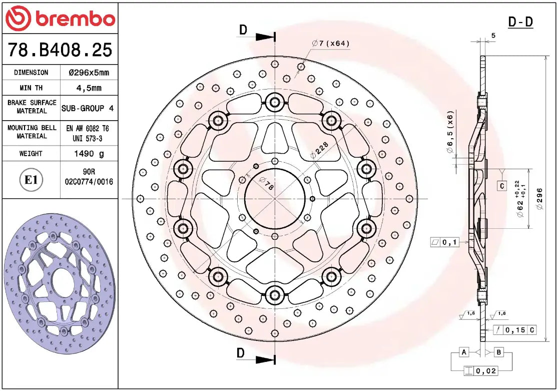 Brembo Serie Oro Prime Line Floating Brake Rotor