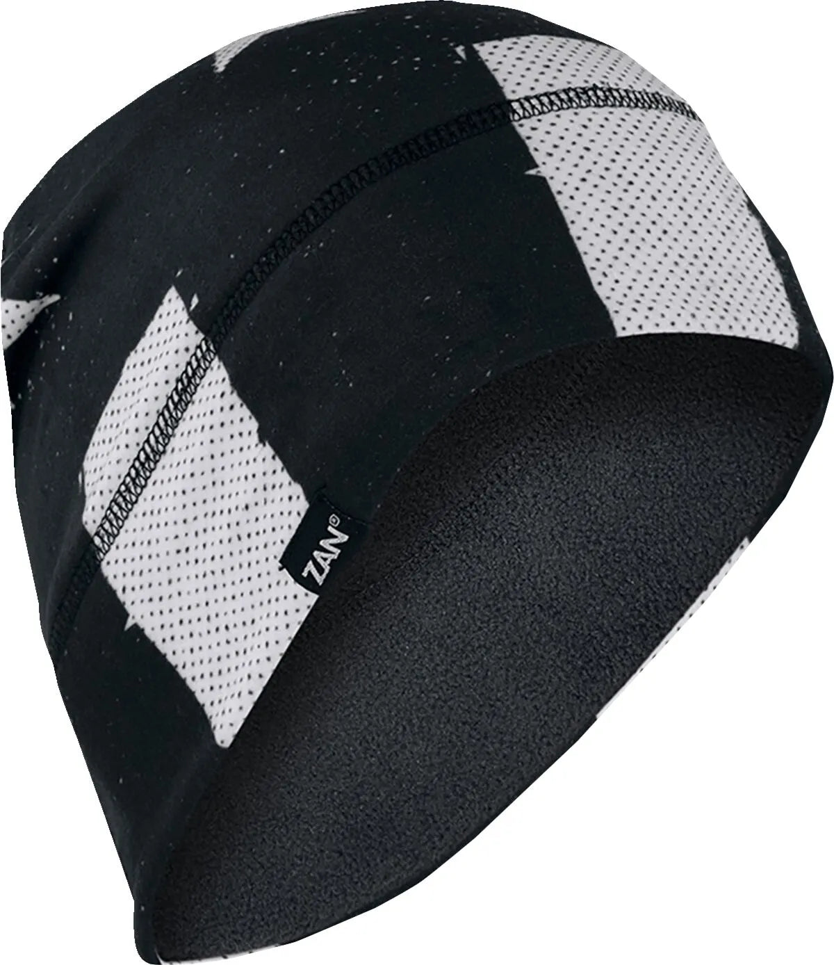 Zan Headgear SportFlex Fleece Beanie Black/White Flag