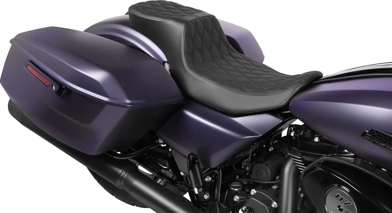 Drag Specialties Predator Extended Reach 2-up Seat - For Harley Davidson