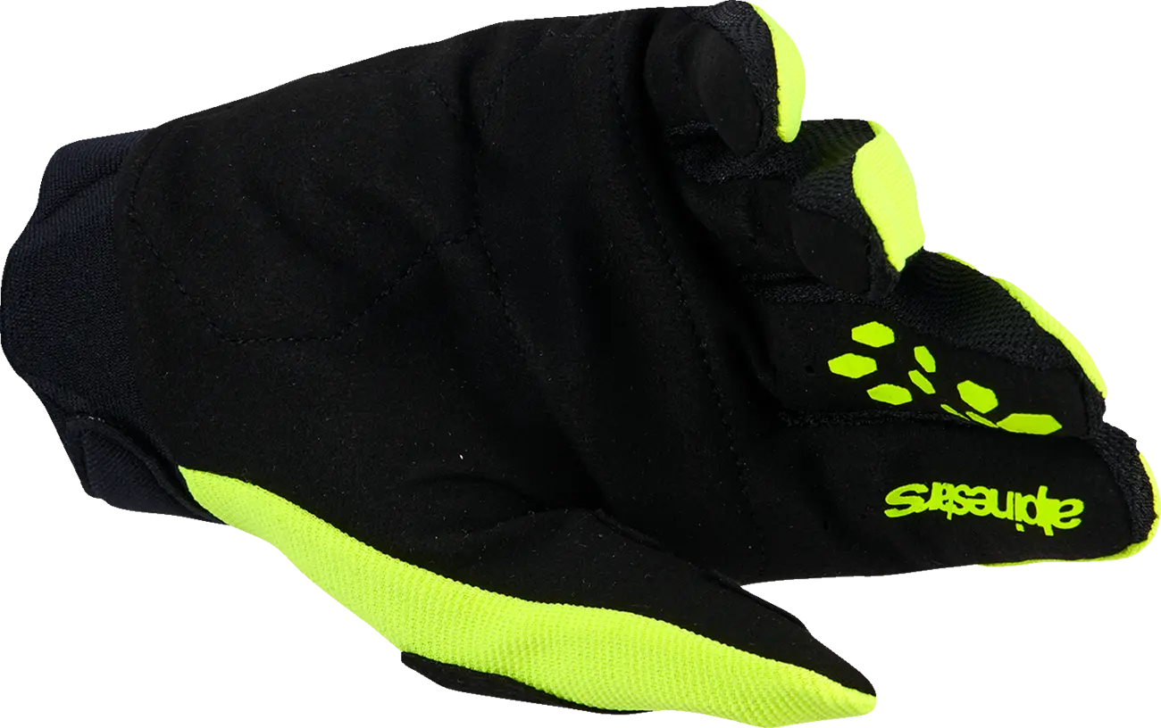 Alpinestars Youth Full Bore V2 Mx Gloves - Black/Fluorescent Yellow