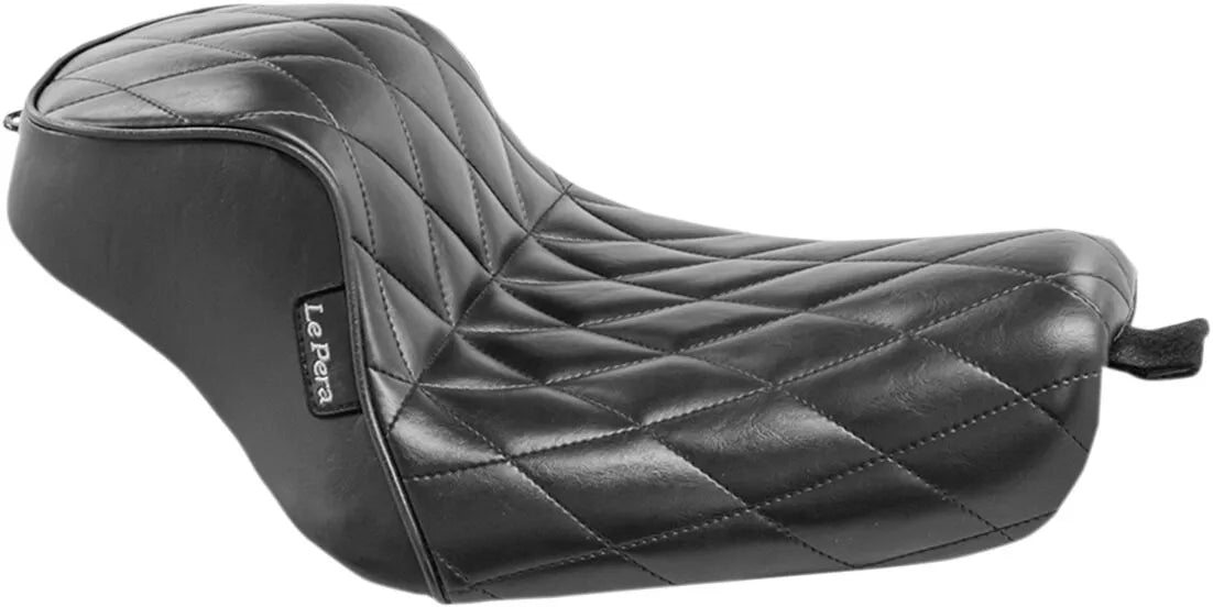 Le Pera Sprocket Solo Seat - Black Vinyl - For Harley Davidson